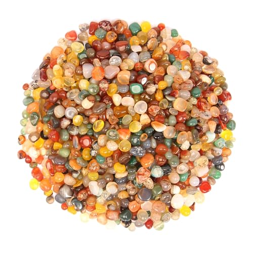 GFUEIGJ 500g Edelsteine Klein Natürliche Bunter Trommelsteine Achat Trommelsteine Halbedelsteine Mischung für DIY Potted Edelsteinspiel Kindergeburtstag von GFUEIGJ