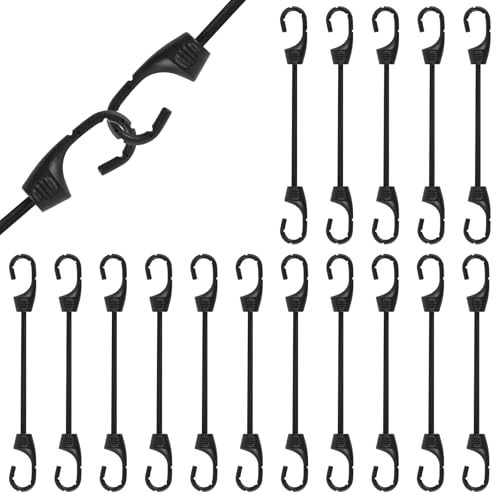 Spanngummi mit Haken 16 Stück Expander mit Haken Hohe Elastizität Gummispanner mit Haken Vielseitiger Gummiband mit Haken für Planen Netze Banner Camping von GFUEIGJ