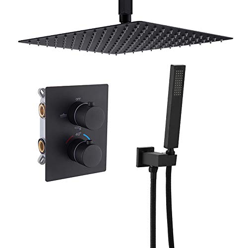 Duschsystem Wandmontaged Duscharmatur Set 2 Funktionen Regendusch -Kombination mit 10 Zoll Regen Duschkopfbadewanne und Duschverkleidungskit mit Handheld -Dusche, Duschmixer -Set, Waffe Gr (Grau a) von GFVARBNT(小さな店)
