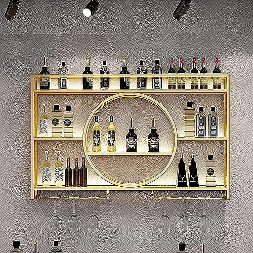 FDTMGW Metall -Wand -Weinregal für Schrank oder Bar Display Multifunktionaler Eisen -Champagner -Stiel- und Weinglashalter für Heimrestaurant oder Bar Black (120x15) von GFVARBNT(小さな店)