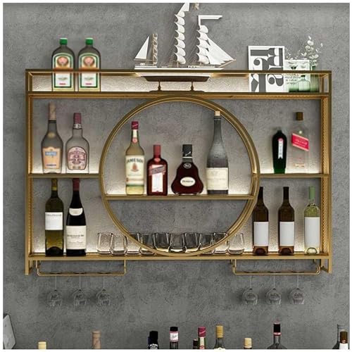 FDTMGW Metall -Wand -Weinregal mit modernem Design für Schrank oder Bar Display Goldfarbe 55 Zoll Länge von GFVARBNT(小さな店)
