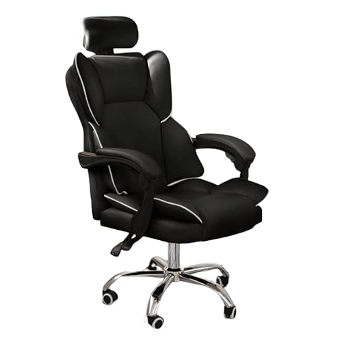 Gaming Office Computer Desk Moderner ergonomischer Stuhl einstellbare Kopfstütze, zurück-Support-Comfortable-Executive Chair für Gaming-Computer-Schweilen-Stuhl Lumbar Kissen Rolling Räder-Grey-B. von GFVARBNT(小さな店)