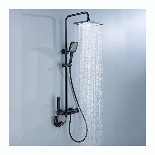 Regenduschsystem mit Duschkopf, Duscharmaturen -Set -Wand -Dusch -Dusch -Kombination Set Messing Regenmixer Dusche mit Badewanne, 3 Modi Handheld -Dusche, Bidet Sprayer, Grau (grau) von GFVARBNT(小さな店)