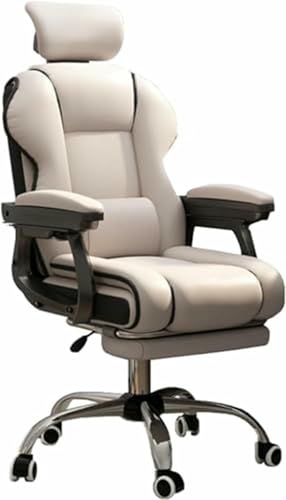 GFXYQPDNV 360 ° Wirger Ergonomischer Bürostuhl Einstellbare Höhe PU Leder Computer Schreibtisch Stuhl Gepolsterte Stilvolle Sessel Für Home Reception Study Schlafzimmer von GFXYQPDNV
