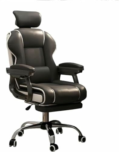 GFXYQPDNV 360 ° Wirger Ergonomischer Bürostuhl Einstellbare Höhe PU Leder Computer Schreibtisch Stuhl Gepolsterte Stilvolle Sessel Für Home Reception Study Schlafzimmer von GFXYQPDNV