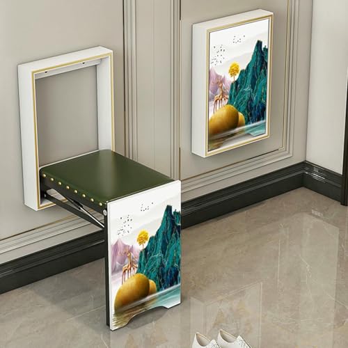 GFXYQPDNV An der Wand montierter, klappbarer, unsichtbarer Stuhl-Tritthocker, Leichter Luxus-Schuhwechselhocker, Fußhocker für Türschuhe, hängender Balkon-Wohnhocker, versteckter Hocker von GFXYQPDNV