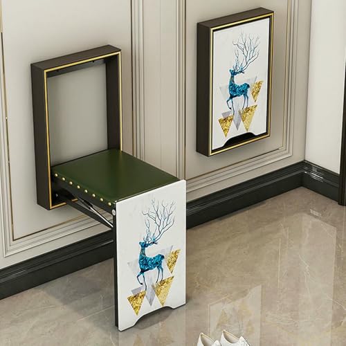 GFXYQPDNV An der Wand montierter, klappbarer, unsichtbarer Stuhl-Tritthocker, Leichter Luxus-Schuhwechselhocker, Fußhocker für Türschuhe, hängender Balkon-Wohnhocker, versteckter Hocker von GFXYQPDNV