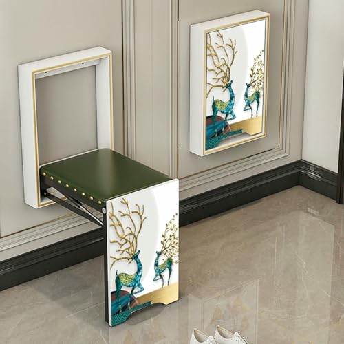 GFXYQPDNV An der Wand montierter, klappbarer, unsichtbarer Stuhl-Tritthocker, Leichter Luxus-Schuhwechselhocker, Fußhocker für Türschuhe, hängender Balkon-Wohnhocker, versteckter Hocker von GFXYQPDNV