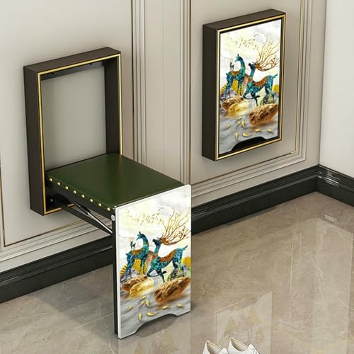 GFXYQPDNV An der Wand montierter, klappbarer, unsichtbarer Stuhl-Tritthocker, Leichter Luxus-Schuhwechselhocker, Fußhocker für Türschuhe, hängender Balkon-Wohnhocker, versteckter Hocker von GFXYQPDNV