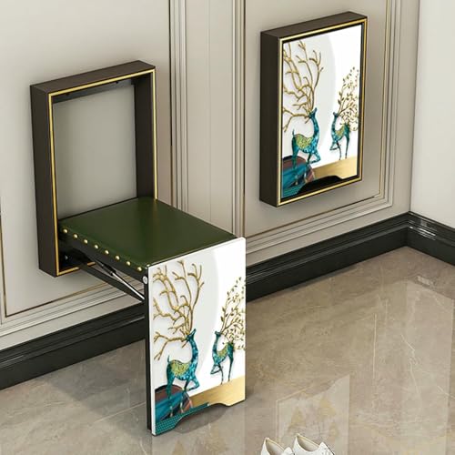 GFXYQPDNV An der Wand montierter, klappbarer, unsichtbarer Stuhl-Tritthocker, Leichter Luxus-Schuhwechselhocker, Fußhocker für Türschuhe, hängender Balkon-Wohnhocker, versteckter Hocker von GFXYQPDNV