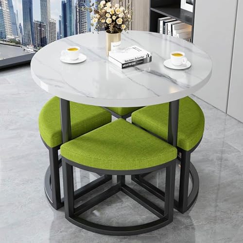 GFXYQPDNV Büro-Empfangsraum-Clubtisch, Kaffeeküchen-Esstisch-Set für 4, runde Konferenztische, einfache Stühle und Frühstücksbar, platzsparend GFXYQPDNV Büro-Empfangsraum-Clubtisch, Kaffeeküchen-Esstisch-Set für 4, runde Konferenztische, einfache Stühle und Frühstücksbar, platzsparend von GFXYQPDNV