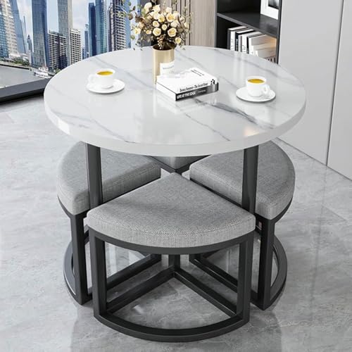 GFXYQPDNV Büro-Empfangsraum-Clubtisch, Kaffeeküchen-Esstisch-Set für 4, runde Konferenztische, einfache Stühle und Frühstücksbar, platzsparend GFXYQPDNV Büro-Empfangsraum-Clubtisch, Kaffeeküchen-Esstisch-Set für 4, runde Konferenztische, einfache Stühle und Frühstücksbar, platzsparend von GFXYQPDNV