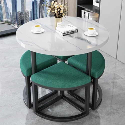 GFXYQPDNV Büro-Empfangsraum-Clubtisch, Kaffeeküchen-Esstisch-Set für 4, runde Konferenztische, einfache Stühle und Frühstücksbar, platzsparend GFXYQPDNV Büro-Empfangsraum-Clubtisch, Kaffeeküchen-Esstisch-Set für 4, runde Konferenztische, einfache Stühle und Frühstücksbar, platzsparend von GFXYQPDNV