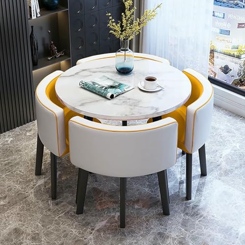 GFXYQPDNV Clubtisch für Büroempfangsräume, kleine Konferenzraumtische, einfacher Bürotisch, runde Möbel, Tisch- und Stuhlset, Couchtisch- und Stuhlset von GFXYQPDNV