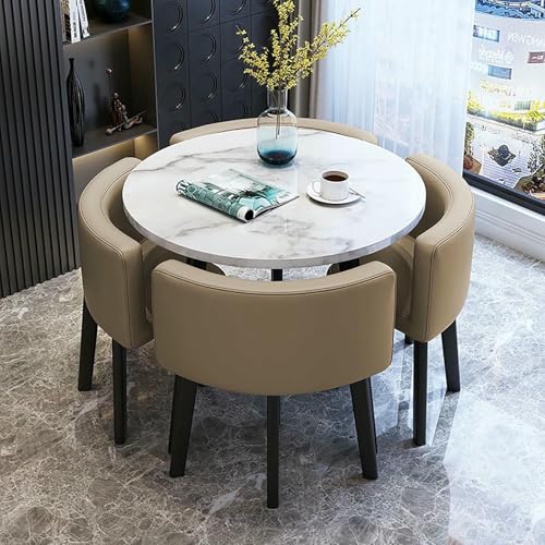 GFXYQPDNV Clubtisch für Büroempfangsräume, kleine Konferenzraumtische, runde Möbel, Tisch- und Stuhlset, Couchtisch- und Stuhlset, platzsparende Möbel von GFXYQPDNV