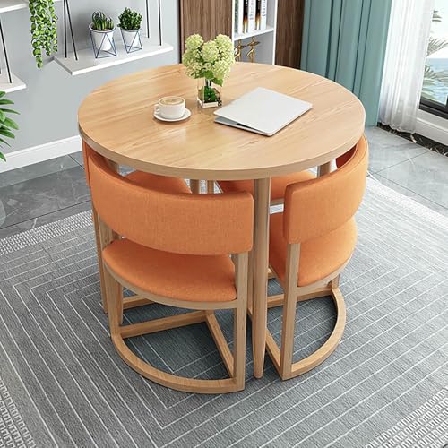 GFXYQPDNV Clubtisch für Büroempfangsräume, kleines Couchtisch- und Stuhlset für 4 Personen, platzsparender Konferenztisch, für Lounge, Wohnzimmer, Küche GFXYQPDNV Clubtisch für Büroempfangsräume, kleines Couchtisch- und Stuhlset für 4 Personen, platzsparender Konferenztisch, für Lounge, Wohnzimmer, Küche von GFXYQPDNV