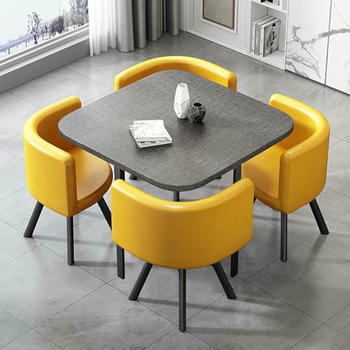 GFXYQPDNV Clubtisch für den Empfangsraum im Büro, Couchtisch und Stuhlset, platzsparender Konferenztisch-Esstisch, für das Wohnzimmer im Haus, Balkon, Café, Pausenraum, Büro von GFXYQPDNV
