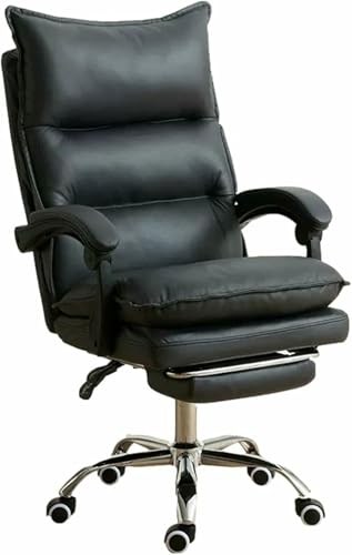GFXYQPDNV Home Work Technology Drehbarer Schreibtisch aus Stoff, Computertisch mit Armlehnen und einziehbarer Fußstütze, ergonomische Rückenlehne für das Chefbüro, extra gepolsterter Computer von GFXYQPDNV