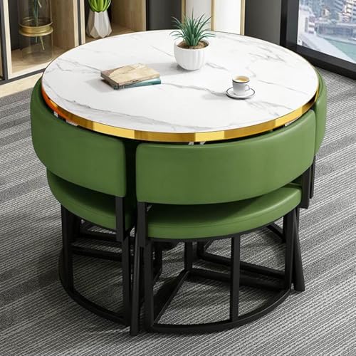 GFXYQPDNV Rundes Esstisch-Set, Kleiner Büro-Empfangsraum-Club und Stuhl, einfache Kaffeekonferenz für 4, Geschäftsverhandlungen, spart Platz GFXYQPDNV Rundes Esstisch-Set, Kleiner Büro-Empfangsraum-Club und Stuhl, einfache Kaffeekonferenz für 4, Geschäftsverhandlungen, spart Platz von GFXYQPDNV
