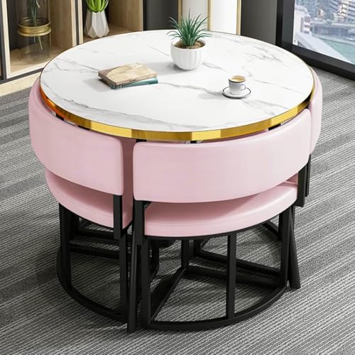 GFXYQPDNV Rundes Esstisch-Set, Kleiner Büro-Empfangsraum-Club und Stuhl, einfache Kaffeekonferenz für 4, Geschäftsverhandlungen, spart Platz GFXYQPDNV Rundes Esstisch-Set, Kleiner Büro-Empfangsraum-Club und Stuhl, einfache Kaffeekonferenz für 4, Geschäftsverhandlungen, spart Platz von GFXYQPDNV