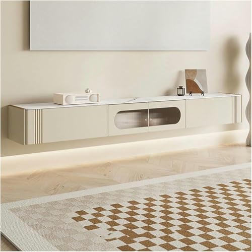 GFXYQPDNV TV Schrank Modern Schwebender TV-Schrank mit Tür und 2 Schubladen, schmaler TV-Ständer Regal Wandmontage Schwebender Ständer für Fernseher, 78,7 Zoll, Cremeweiß TV-Ständer GFXYQPDNV TV Schrank Modern Schwebender TV-Schrank mit Tür und 2 Schubladen, schmaler TV-Ständer Regal Wandmontage Schwebender Ständer für Fernseher, 78,7 Zoll, Cremeweiß TV-Ständer von GFXYQPDNV