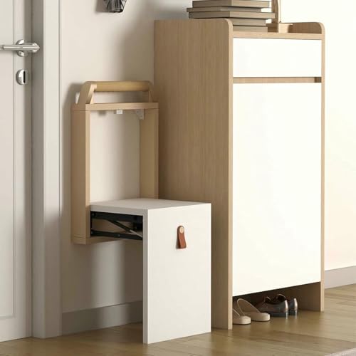 GFXYQPDNV Wandmontierter Schuhwechselhocker, klappbarer Eingangshocker, klappbare Duschbank, unsichtbarer Schuhwechselhocker, platzsparend für Wohnzimmer und Schlafzimmer von GFXYQPDNV