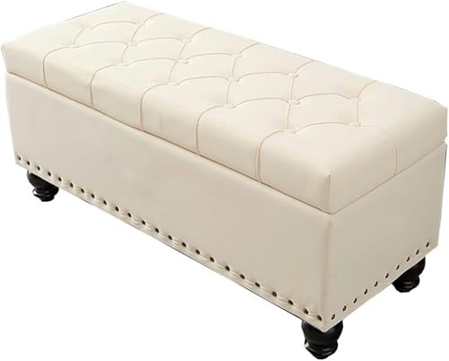 GFXYQPDNV Zusammenklappbarer rechteckiger Sofa-Hocker mit Stauraum und Klappdeckel, Schuhbank, Massivholzrahmen mit getufteter Oberseite, Schlafzimmer-Bett-End-Hocker, 1 Stück GFXYQPDNV Zusammenklappbarer rechteckiger Sofa-Hocker mit Stauraum und Klappdeckel, Schuhbank, Massivholzrahmen mit getufteter Oberseite, Schlafzimmer-Bett-End-Hocker, 1 Stück von GFXYQPDNV