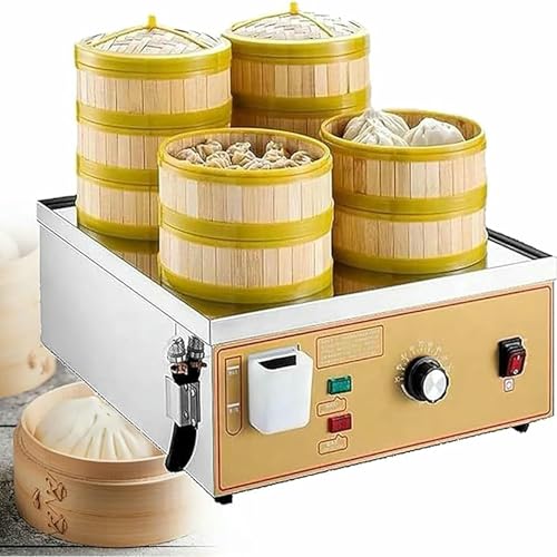 Kommerzieller Elektrischer Dampfer Für Dim Sum, Dampfbrötchen Mit 4 Und 6 Löchern, Alarmmangel Von Kochendem Wasser Trocken Und Unabhängiger Wasserversorgung, Temperatureinstellung Von 30 Bis von GFXYQPDNV