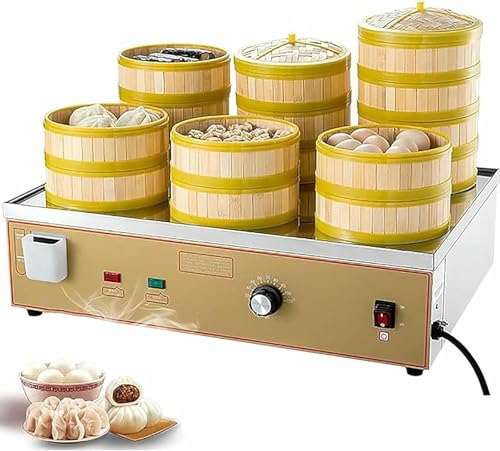 Kommerzieller Elektrischer Dampfer Für Dim Sum, Dampfbrötchen Mit 4 Und 6 Löchern, Alarmmangel Von Kochendem Wasser Trocken Und Unabhängiger Wasserversorgung, Temperatureinstellung Von 30 Bis von GFXYQPDNV