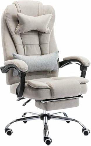 Moderner Bürostuhl mit Fußstütze, Hebe- und Liegefunktion, drehbarer ergonomischer Schreibtischstuhl, hohe Rückenlehne, Stoff-Computer-Gaming-Stuhl für das Arbeitszimmer zu Hause, Konferenzraum von GFXYQPDNV