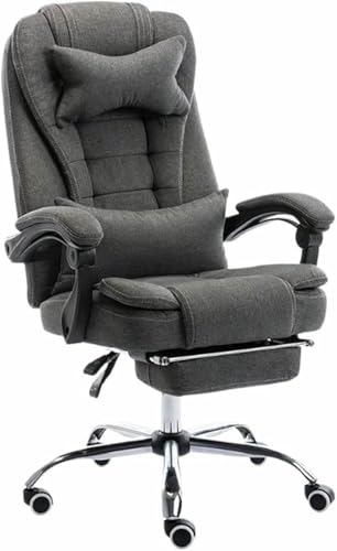 Moderner Bürostuhl mit Fußstütze, Hebe- und Liegefunktion, drehbarer ergonomischer Schreibtischstuhl, hohe Rückenlehne, Stoff-Computer-Gaming-Stuhl für das Arbeitszimmer zu Hause, Konferenzraum von GFXYQPDNV