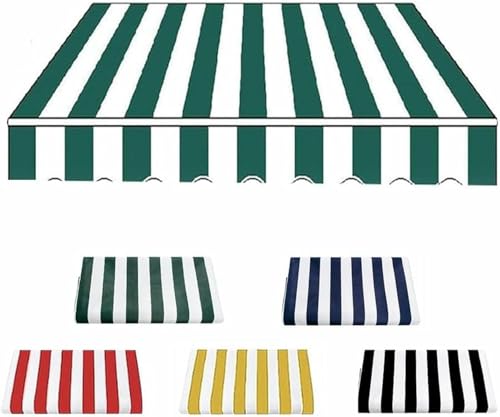 Streifen Leinwand Ausziehbare Markise Ersatz 8x6.5ft / 10x8ft / 12x10ft / 13x10ft Outdoor Patio Sonnenschutz Abdeckung Mit Valance Für Gartendeck Balkon (nur Stoff) von GFXYQPDNV