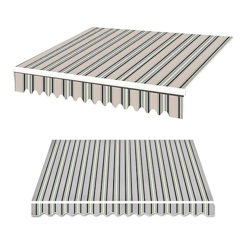 GFYHTN Markisenbespannung Ersatzstoff, 2m/3m/4m/5m Terrasse Markisenstoff, Sonnenschutz Markisentuch Polyester Canvas Für Garten(Gray,6.5x5ft/2x1.5m) von GFYHTN