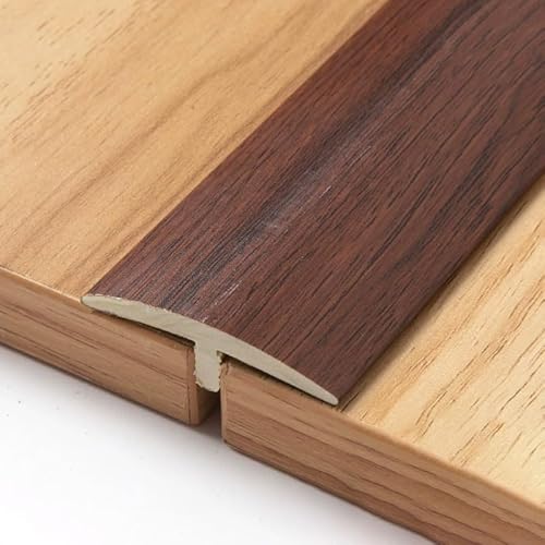 GFYHTN PVC Selbstklebend Holzmaserung Boden Übergangsprofil, T-Profil, 90cm, Türschwellen Leiste Geeignet Für Verbinden Von Bodenspalten(Lack Walnut) von GFYHTN