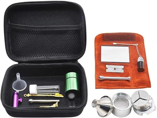 GFYWZ Grinder Tool Kit Tabak Grinder Riechflaeschchen Tabakdose mit Black Box und Tasche (12er) von GFYWZ