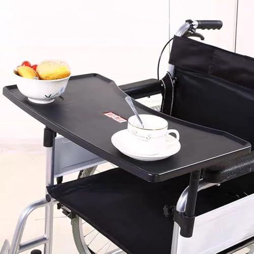Rollstuhl Tablett Tisch mit Getränkehalter, Abnehmbarer ABS-Kunststoff-Rollstuhl-Schoßtablett, Portable Universal Tray Schreibtisch für ältere Leseruhe von GFYWZ