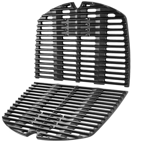 GGC 7645 7583 Grillroste für Weber Q220 Q200 Q2000 Q2400 Q260 Gasgrills, 54,6 x 38,9 cm, Gusseisen-Grillroste für Weber 396000 396001 53060001, 2 Ersatzteile. Für Weber Baby Q von GGC