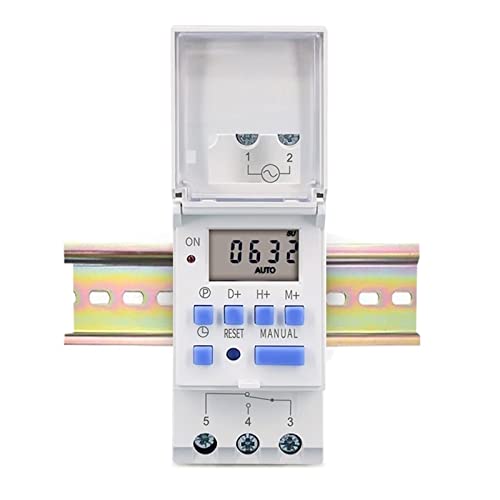 1 Stück 7 Tage programmierbare digitale Zeitrelais Zeitschaltuhr Steuerung AC 220 V 230 V 12 V 24 V 48 V 16 A DIN-Schiene(15a,New AC DC 220V) von GGDBJKUI