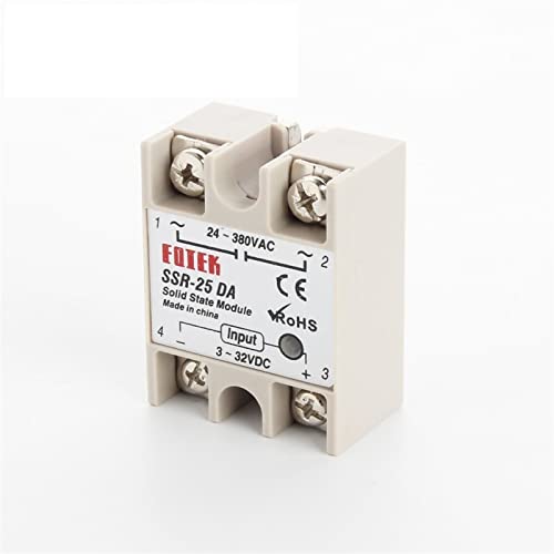 1 Stück Halbleiterrelais SSR-25DA 25A SSR-10DA SSR-40DA 5-24VDC bis 24-380V AC SSR 25DA6-20mA(SSR COVERS) von GGDBJKUI
