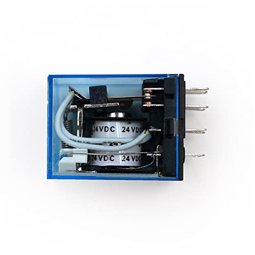 1 Stück MY4NJ Elektronisches Elektromagnetisches Relais 5A 14PIN Spule 4DPDT DC12V 24V AC110V 220V Grüne LED-Anzeige Relaisschalter(DC 24V) von GGDBJKUI