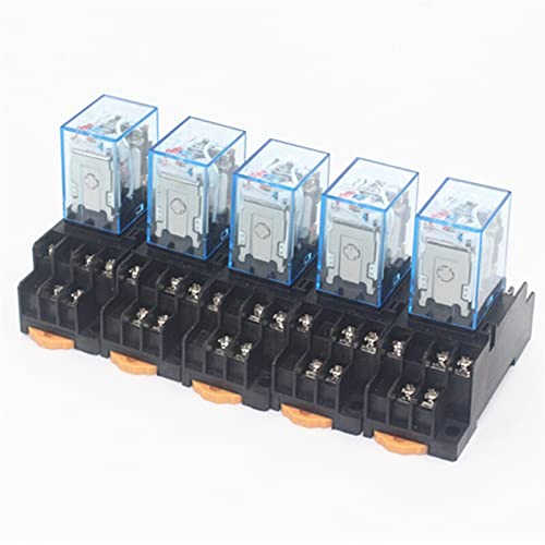 5set MY3 HH53P MY3NJ Mikro-Minispule Leistungsrelais 11-polig 3NO 3NC LED-Lampe 5A AC 110V 220V DC 12V 24V mit Sockel(AC380V) von GGDBJKUI