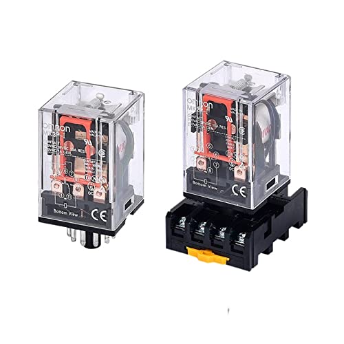 Intermediate relay MK2P-I MK2P small electromagnetic relay with socket base 8PIN PF083A DC12V DC24V AC110V AC220V(AC220V) von GGDBJKUI
