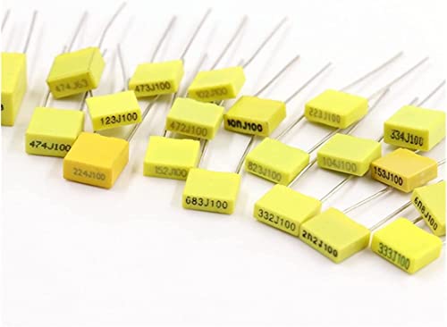 Kondensatorsatz 20 Stück Polypropylen-Sicherheitsfolie 100 V 1 nF ~ 470 nF 100 nf 220 nf 10 nf 47 nf 22 nf 1 nf 0,47 uf 0,1 uf Korrekturkondensatorkondensatoren (Größe: 100 V 104 J 2(100V 102J 20pcs) von GGDBJKUI