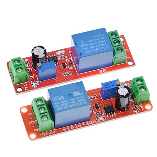 NE555 Zeitschaltuhr Einstellbares Modul Zeitverzögerungsrelaismodul DC 5V / 12V Verzögerung Verbinden/Trennen Relaisschirm 1St(5v Conduction) von GGDBJKUI