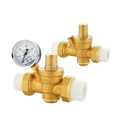 PPR Brass Pressure Reducing Valve Adjustable Pressure Double Live Receiver Water Purifier Water Heater Regulator Valve(PPR32,Valve Without Gauge) von GGDBJKUI