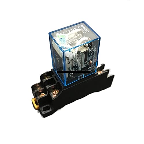 Relais 1 Satz LY2NJ DC 12V 24V 110V 220V AC Spulenleistungsrelais Miniatur 8 Pin DPDT 10A LY2N-J HH62P JQX-13F LY2 mit PTF08A Sockel(AC 220V) von GGDBJKUI