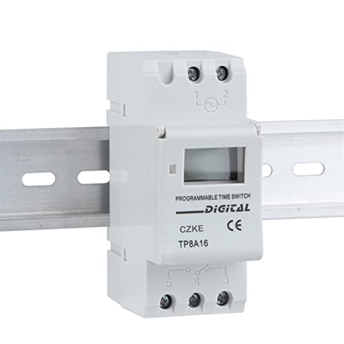 TP8A16 AC 220 V 16 A 30 A DIN-Schiene wöchentlich 7 Tage programmierbare digitale Zeitschaltuhr Relais-Timer-Steuerung (Farbe: 30 A, Größe: 220 VAC)(16a) von GGDBJKUI