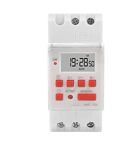 Thc15a AHC15A DIN-Schienen-Timer-Relais-Zeitschalter Wöchentlich programmierbare elektronische Zeitschaltuhr 220 V Klingelgerät ok (Farbe: Rot, Größe: 12 V)(12V) von GGDBJKUI