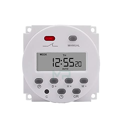 Timer CN101A 220 V 110 V 24 V 12 V Digital LCD Power Timer Programmierbare Zeitschaltuhr Relais 16 A CN101 (Size : 220V)(12V) von GGDBJKUI