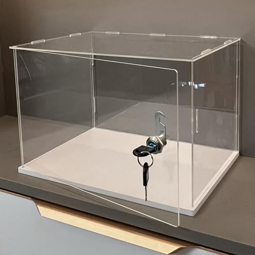 GGFFJ Abnehmbare Vitrine aus durchsichtigem Acryl, Vitrine for Schutz von Erinnerungsstücken mit Schloss (30 cm (12 Zoll) x 30 cm (12 Zoll) x 15 cm (6 Zoll))(30cm(12") x30cm(12") x25cm(10")) von GGFFJ